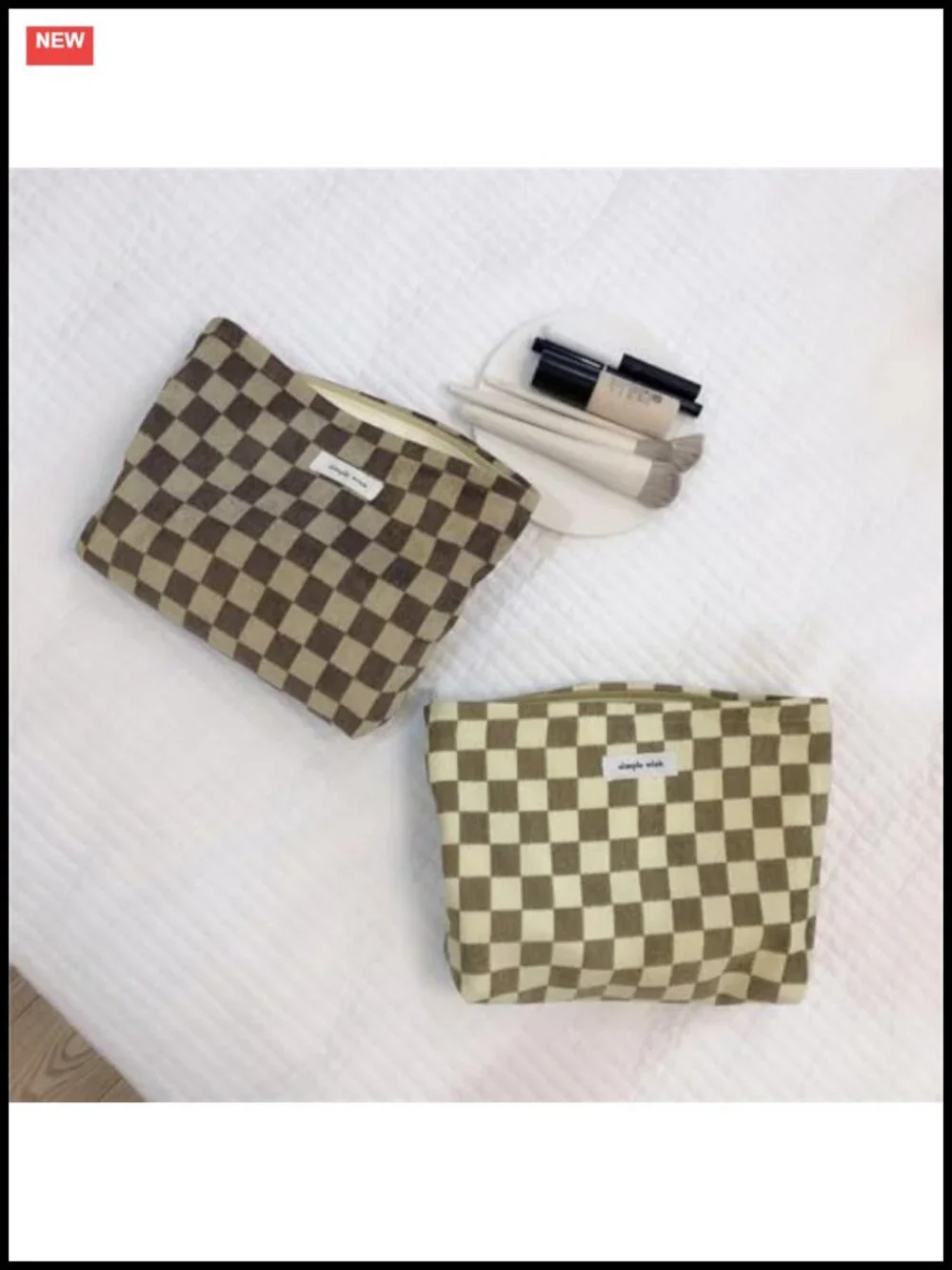 Canvas Makeup Bag Cosmetic Pouch for Travel Toiletry Organizer Zipper